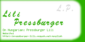 lili pressburger business card